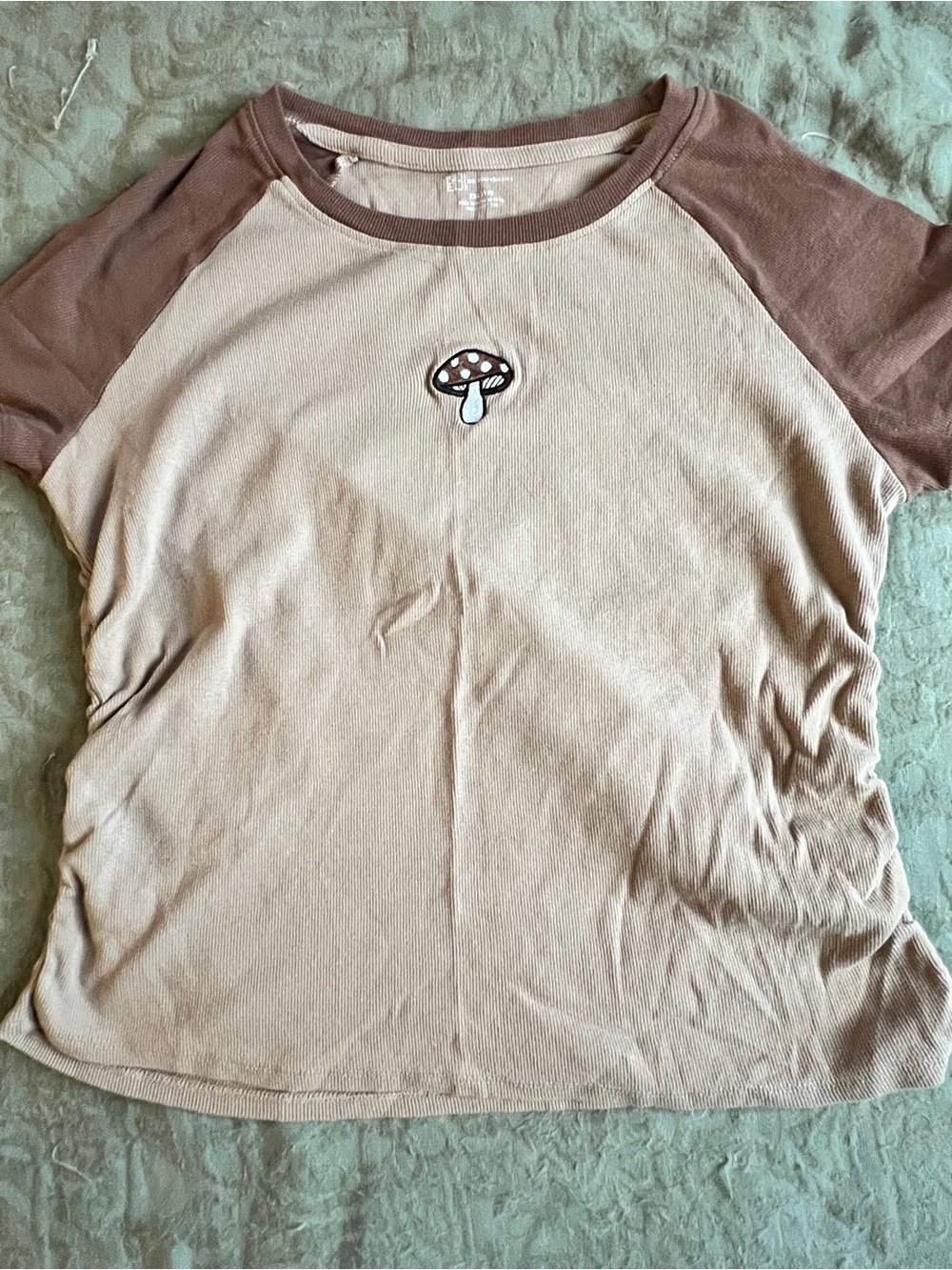 Y2K Cottagecore Women’s Ruched Neutral Mushroom Top No Boundries Size XXL